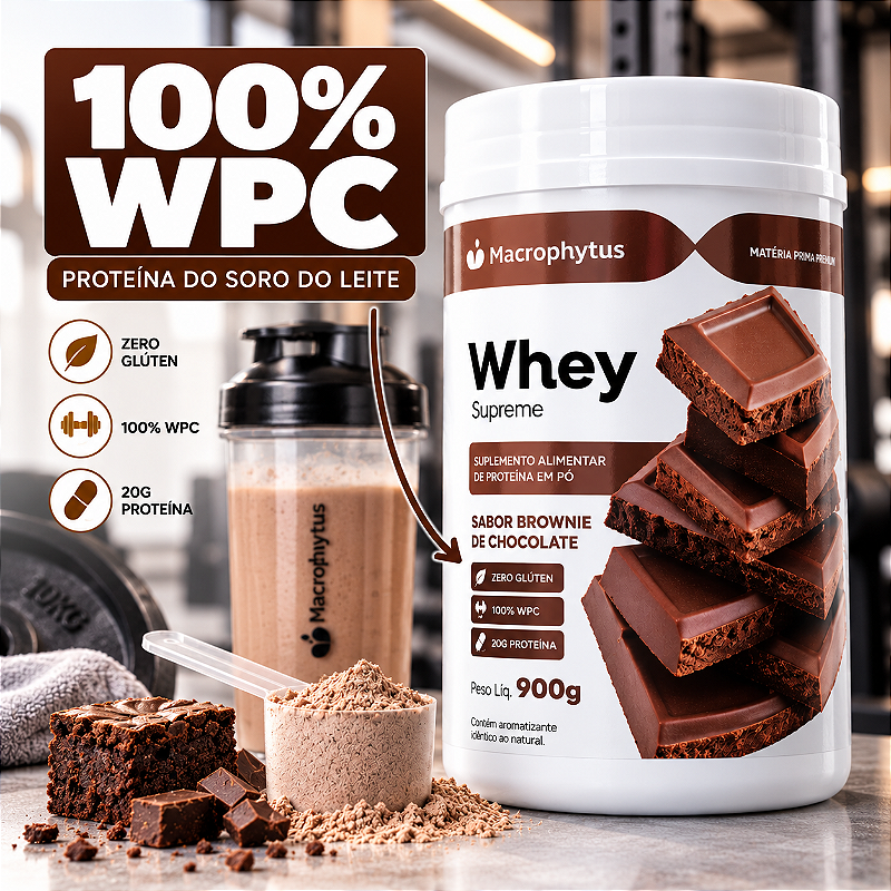 Whey Protein Supreme 900g Sabor Brownie de Chocolate