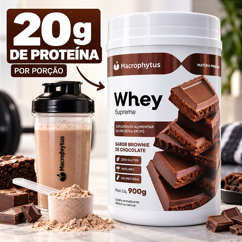 Whey Protein Supreme 900g Sabor Brownie de Chocolate