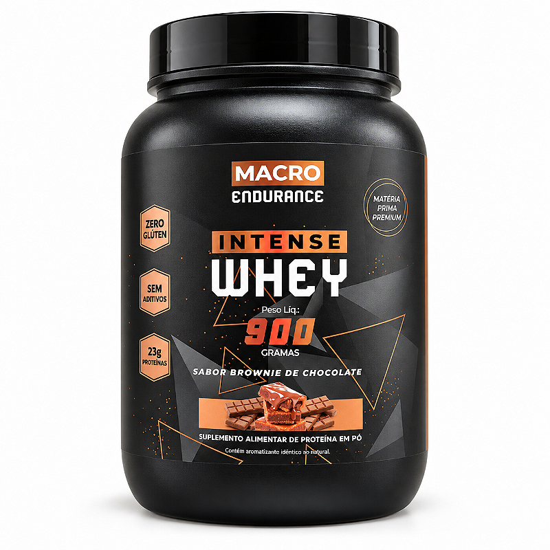 Whey Protein Intense 900g Sabor Brownie de Chocolate