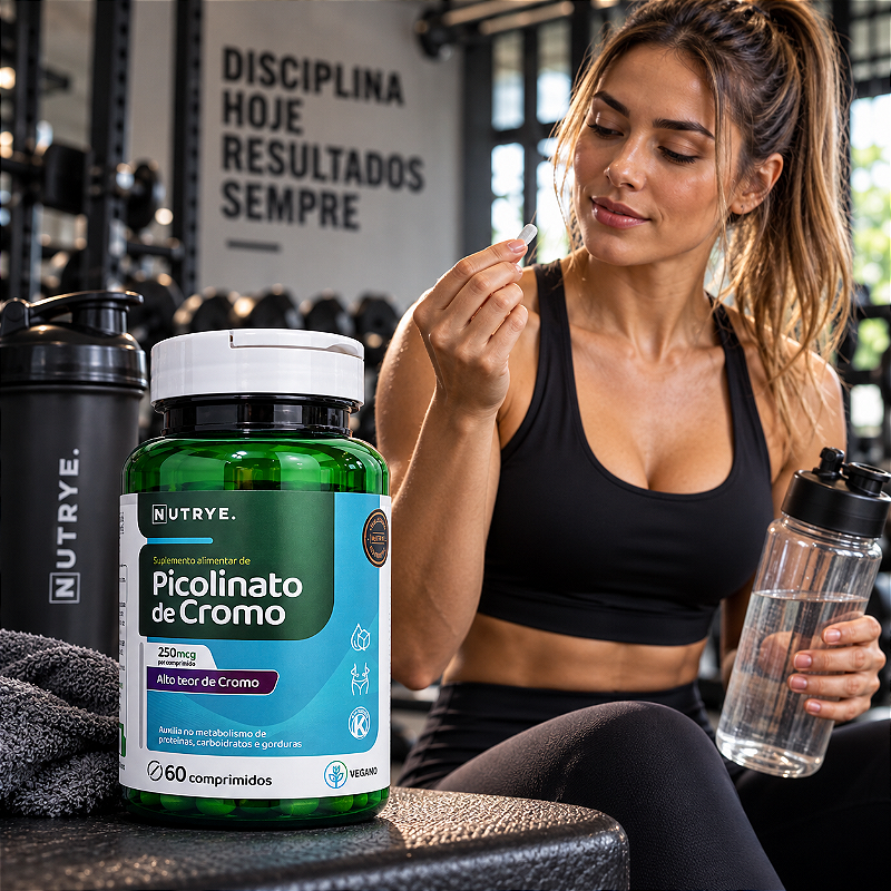 Picolinato de Cromo Nutrye 250mcg 60 Cápsulas Veganas Sem Sabor