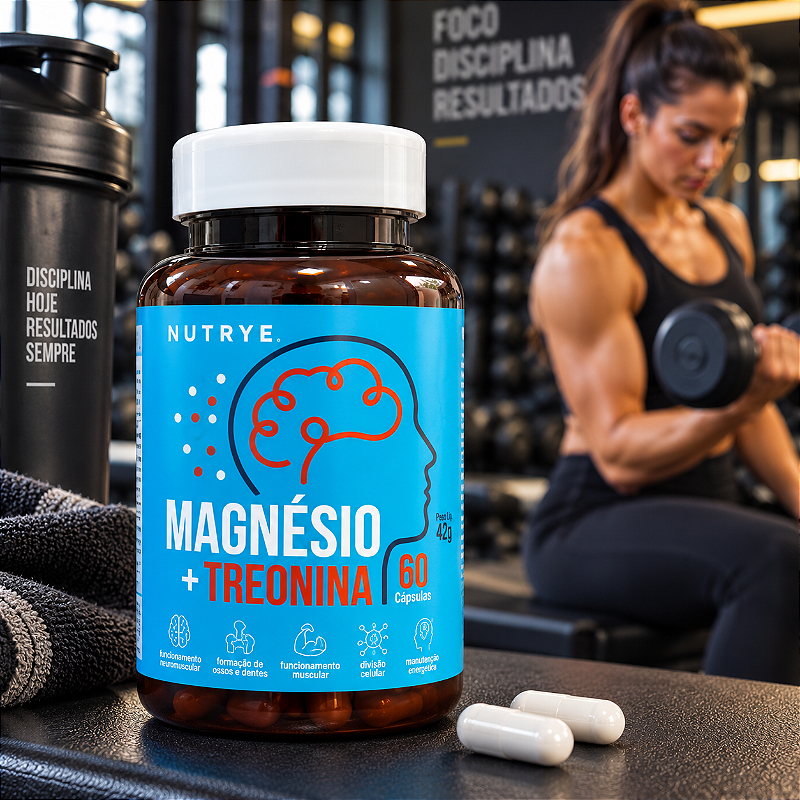 Magnésio + treonina . 60 cápsulas