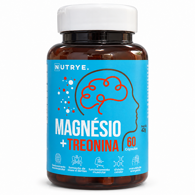 Magnésio + treonina . 60 cápsulas
