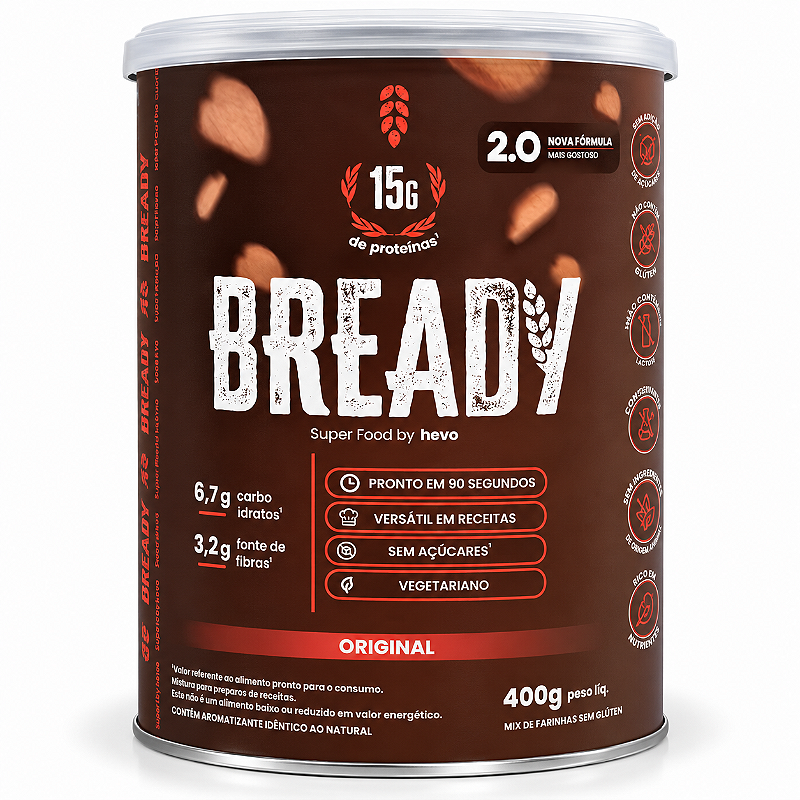 Bready Original 2.0 - Mistura Lowcarb 15g Proteína 20 Doses