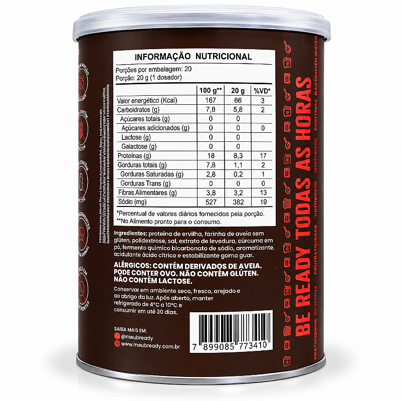 Bready Original 2.0 - Mistura Lowcarb 15g Proteína 20 Doses