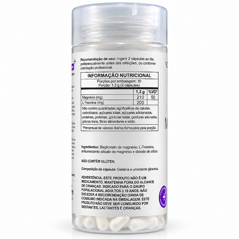 Magnésio Treonato 650mg 60 Cápsulas . VOCE MAIS