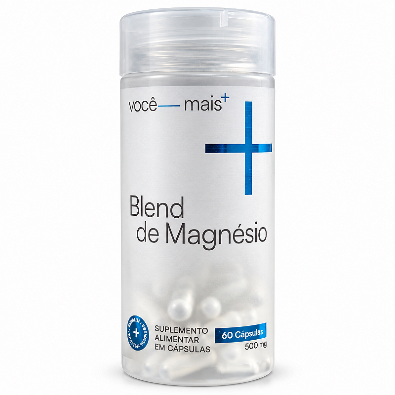 Blend de Magnésio 500mg 60 Cápsulas . VOCE MAIS