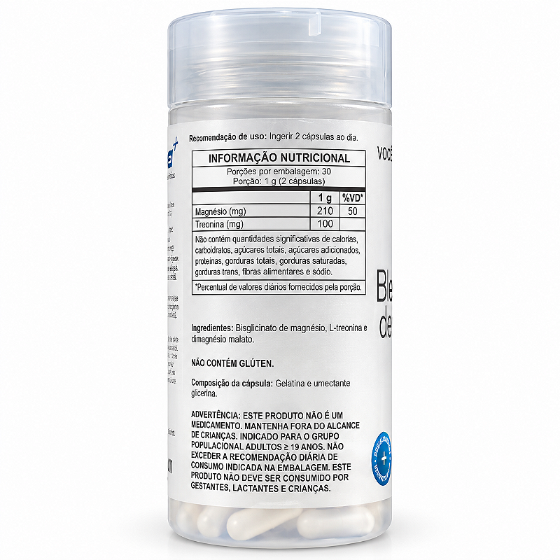 Blend de Magnésio 500mg 60 Cápsulas . VOCE MAIS