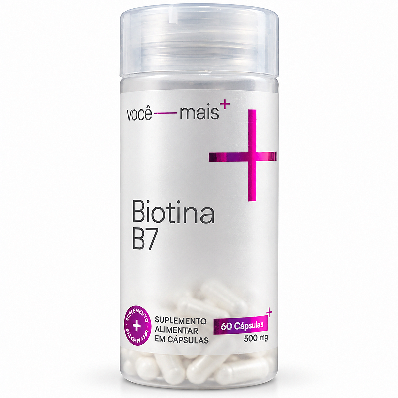 Biotina B7 500mg 60 Cápsulas . VOCE MAIS