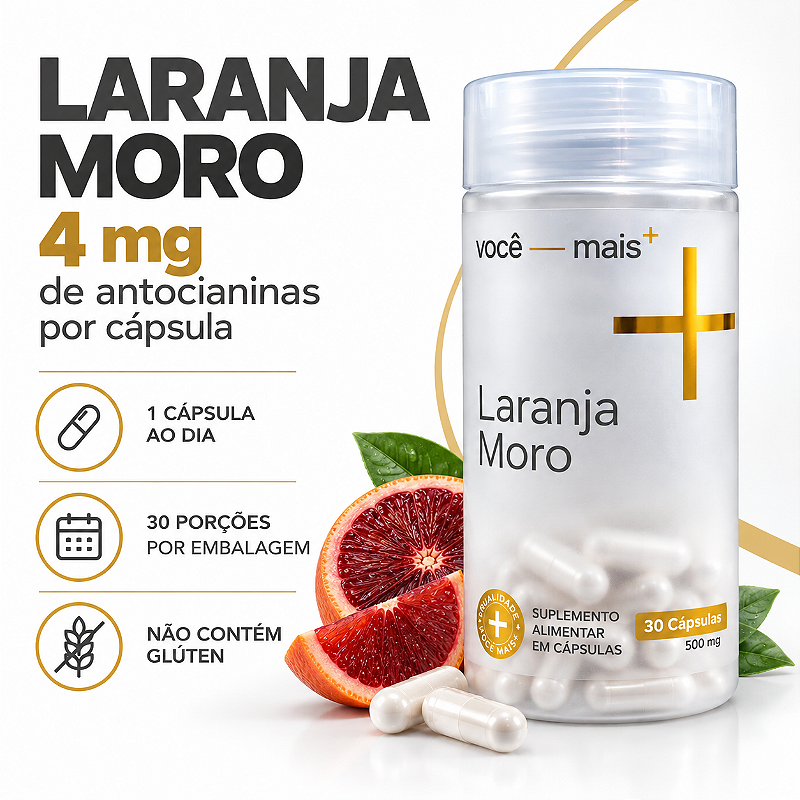 Laranja Moro 500mg 30 Cápsulas