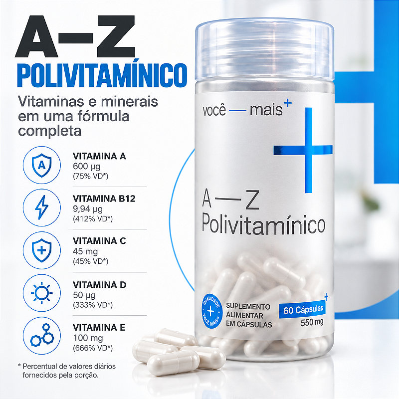 A-Z Polivitamínico 550mg 60 Cápsulas