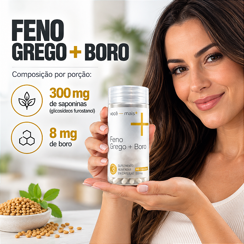 Feno Grego + Boro 550mg 60 Cápsulas