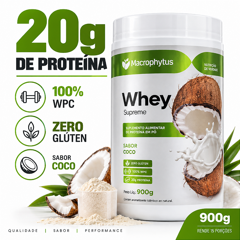 Whey Protein Supreme 900g Sabor Coco