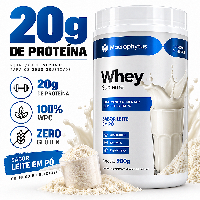 Whey Protein Supreme 900g Sabor Leite me Pó