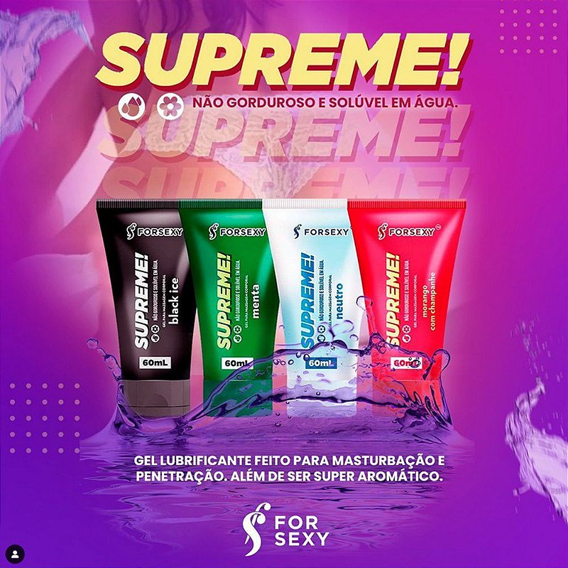 FORSEXY SUPREME! - LUBRIFICANTE PARA SEXO ANAL E VAGINAL - MORANGO - 60ML