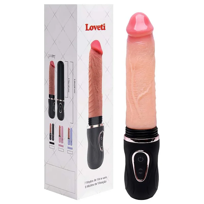 LOVETI TELESCOPIC DILDO - PÊNIS REALÍSTICO RECARREGÁVEL TELESCÓPIO DO AMOR VAI E VEM COM AUTO AQUECIMENTO