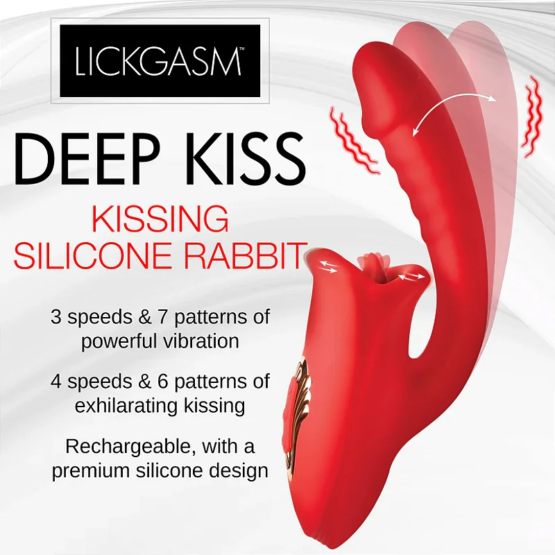Mouth Shaped Lip Biting Vibrator With G Spot Vibrator - Vibrador recarregável em formato de boca com estimulador de ponto G