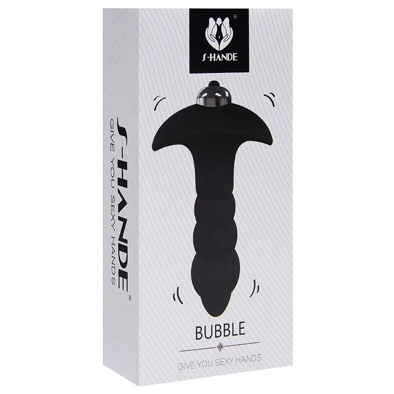 S-HANDE BUBBLE - PLUG ANAL SILICONE COM VIBRADOR - 11 X 2,8 cm