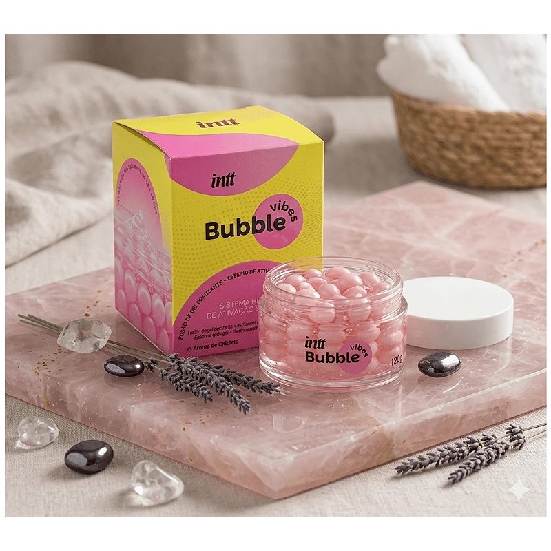 Intt Bubble Vibes - Gel 3 Em 1 Desliza Vibra Aquece - aroma chiclete - 120G