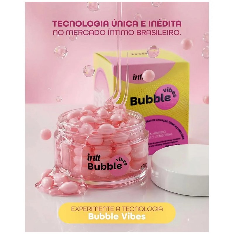 Intt Bubble Vibes - Gel 3 Em 1 Desliza Vibra Aquece - aroma chiclete - 120G
