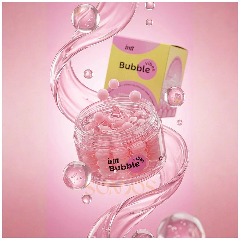 Intt Bubble Vibes - Gel 3 Em 1 Desliza Vibra Aquece - aroma chiclete - 120G