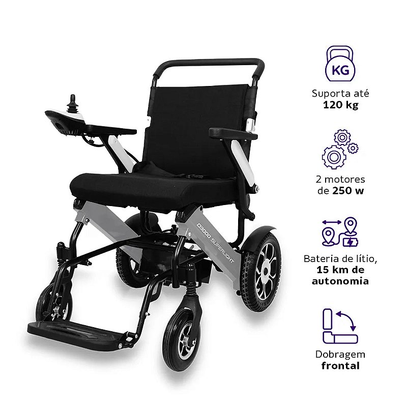 Cadeira de Rodas Motorizada D3000 Super Light Até 120 Kg - Dellamed