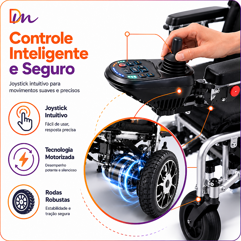 Cadeira De Rodas Motorizada Super Leve Até 120kg D750 Light – Dellamed
