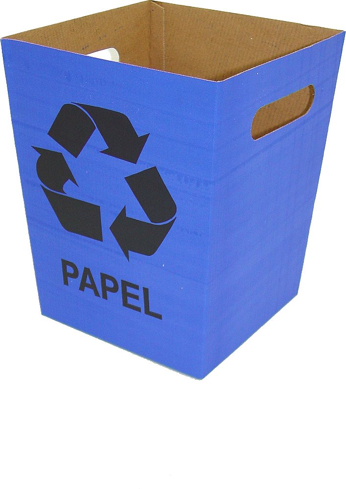 KIT DE 4 CESTOS DE LIXO APPS MIX (PAPELÃO) P/ RECICLÁVEIS