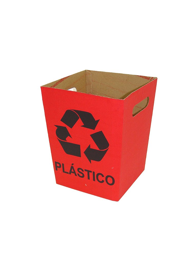 KIT DE 4 CESTOS DE LIXO APPS MIX (PAPELÃO) P/ RECICLÁVEIS