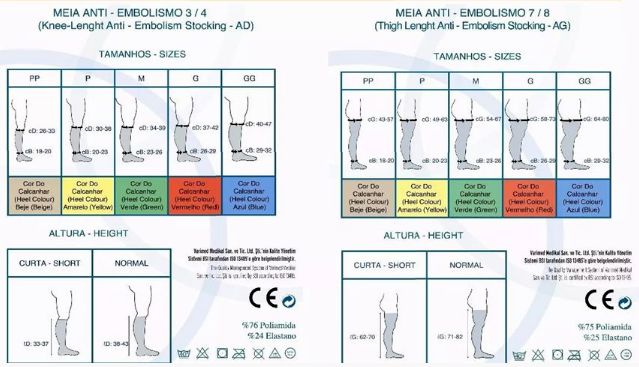 Meia Antitrombo Antiembolia 3/4 Varimed 18 mmHg