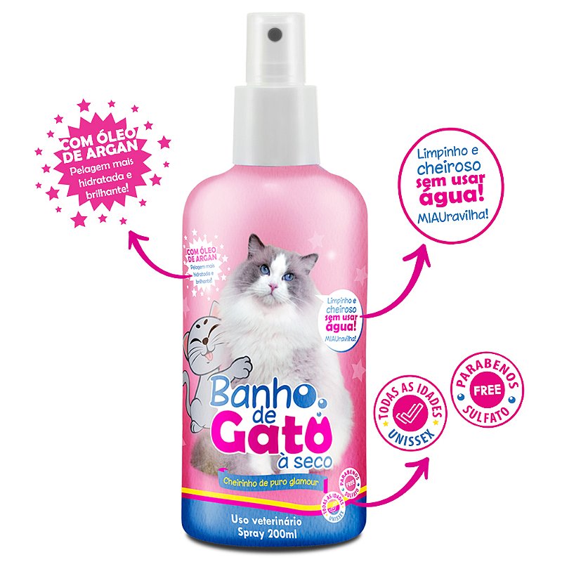 Banho de Gato a Seco 200 ml - Cheirinho de Puro Glamour