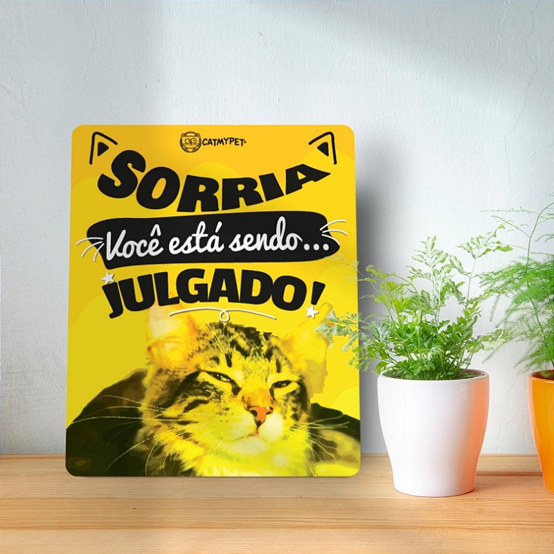 Placa Decorativa - Sorria, você está sendo julgado