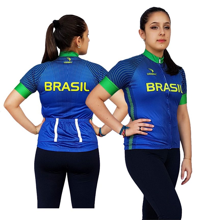 CAMISA CICLISMO FEMININA OLIMPICA SÓDBIKE, PROTEÇÃO SOLAR 20, ZIPER FULL