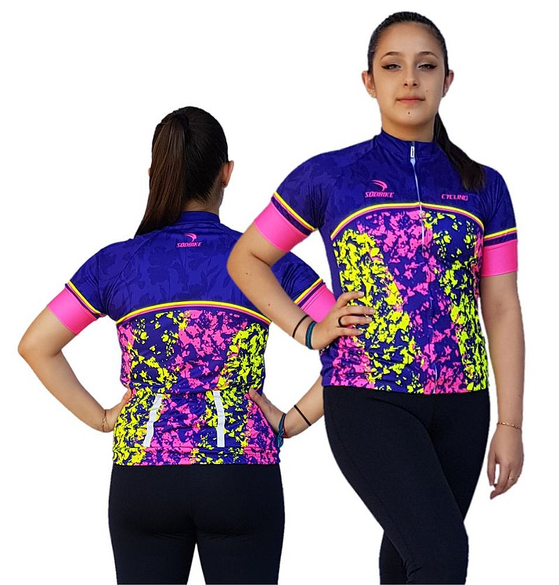 CAMISA CICLISMO FEMININA SÓDBIKE, PROTEÇÃO SOLAR 20, ZIPER FULL