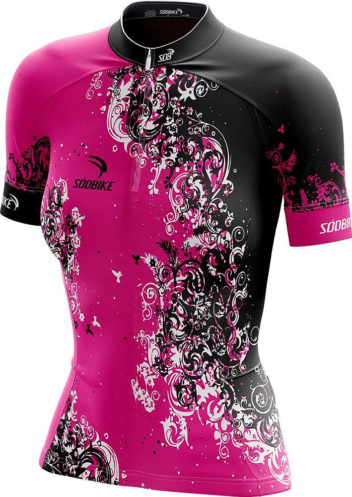 CAMISA CICLISMO FEMININA SÓDBIKE, PROTEÇÃO SOLAR 20, ZIPER CURTO