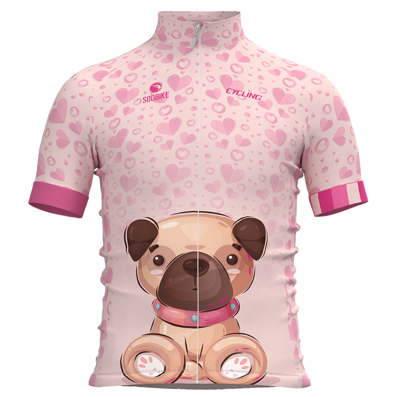 CAMISA CICLISMO INFANTIL SÓDBIKE, PROTEÇÃO SOLAR 20, ZIPER FULL, CACHORRO