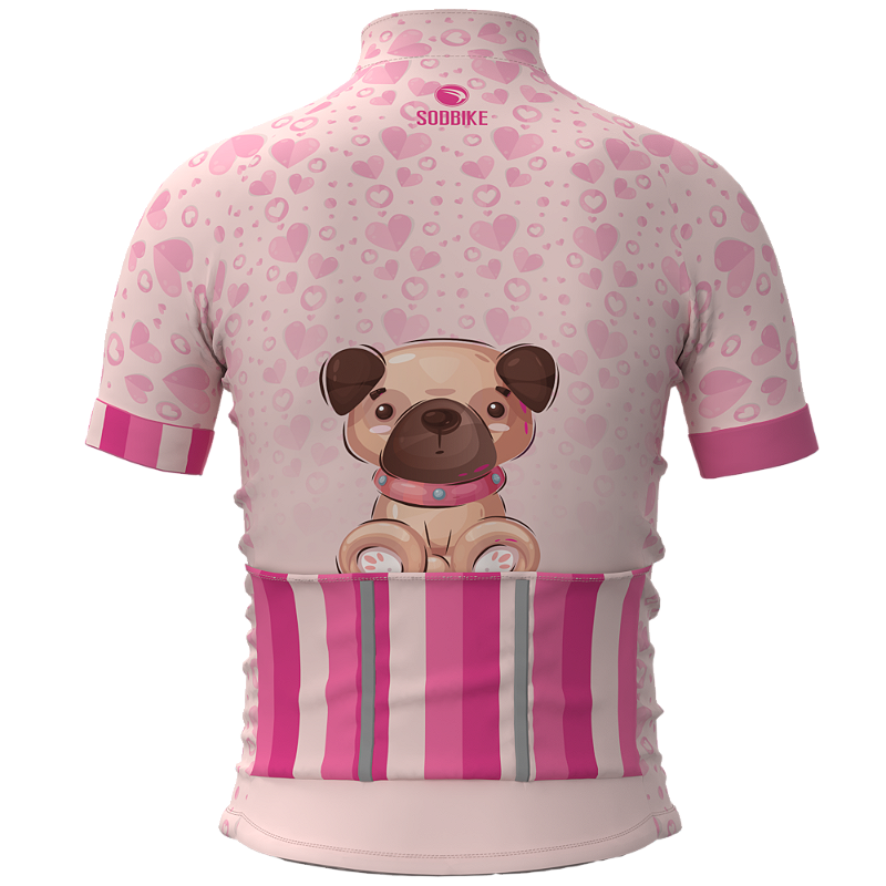CAMISA CICLISMO INFANTIL SÓDBIKE, PROTEÇÃO SOLAR 20, ZIPER FULL, CACHORRO