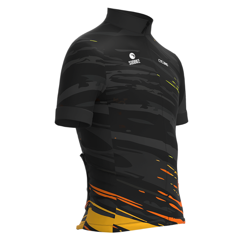 CAMISA CICLISMO INFANTIL SÓDBIKE, PROTEÇÃO SOLAR 20, ZIPER FULL, FLUOR