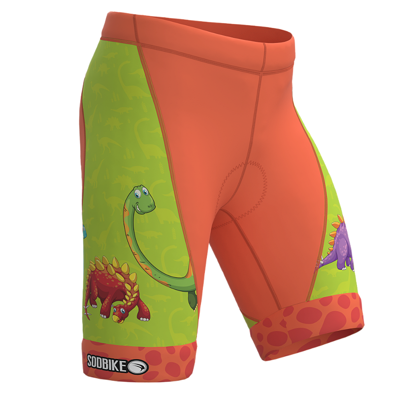 BERMUDA CICLISMO INFANTIL SÓDBIKE, PROTEÇÃO SOLAR 30, FORRO GEL E ESPUMA MISTO, DINO