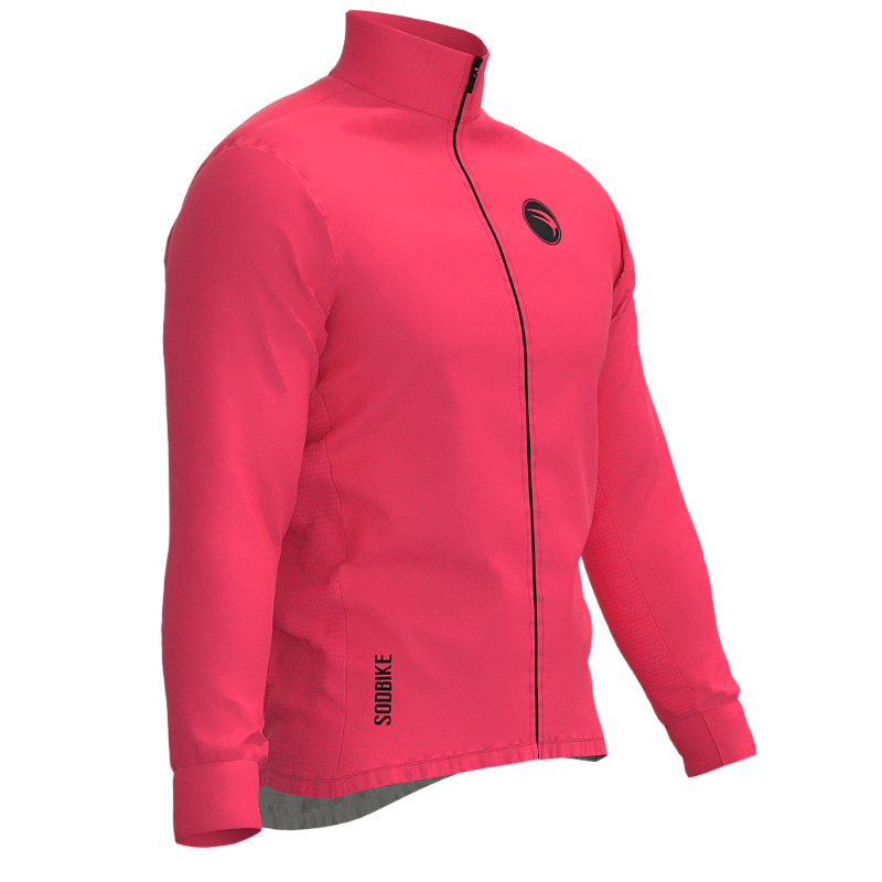 CORTA VENTO CICLISMO FEMININO SÓDBIKE, 3 BOLSOS, ZIPER FULL, PINK FLUOR