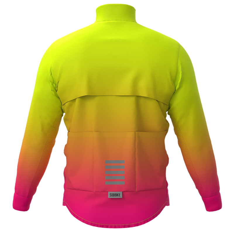 CORTA VENTO CICLISMO FEMININO SÓDBIKE, 3 BOLSOS, ZIPER FULL, DEGRADÊ
