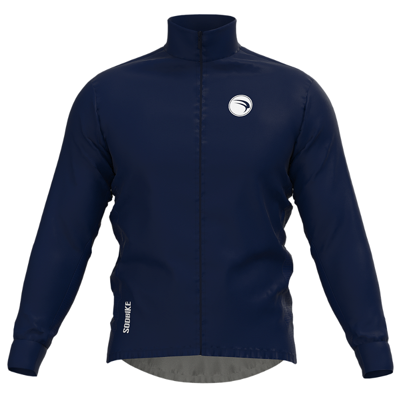 CORTA VENTO CICLISMO MASCULINO SÓDBIKE, 3 BOLSOS, ZIPER FULL, AZUL MARINHO