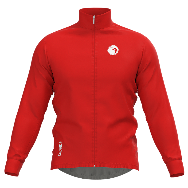 CORTA VENTO CICLISMO FEMININO SÓDBIKE, 3 BOLSOS, ZIPER FULL, VERMELHO