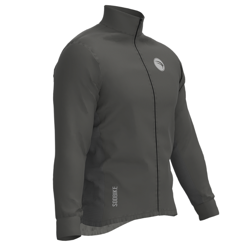 CORTA VENTO CICLISMO MASCULINO SÓDBIKE, 3 BOLSOS, ZIPER FULL, Cinza