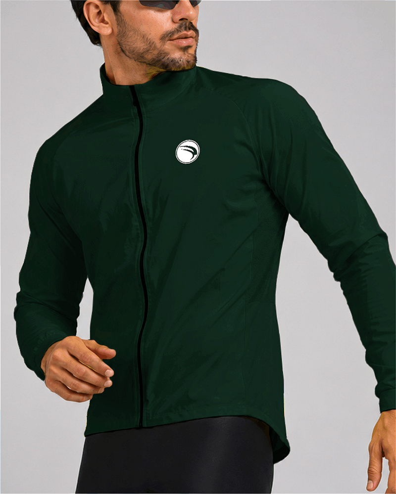 CORTA VENTO CICLISMO MASCULINO SÓDBIKE, 3 BOLSOS, ZIPER FULL, VERDE BANDEIRA