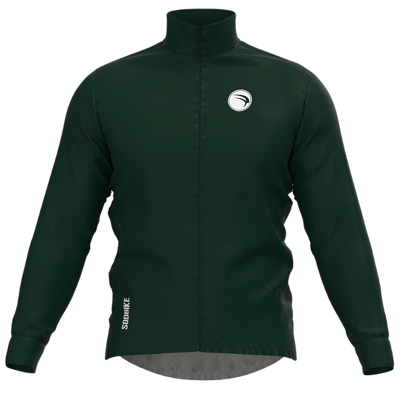 CORTA VENTO CICLISMO MASCULINO SÓDBIKE, 3 BOLSOS, ZIPER FULL, VERDE BANDEIRA