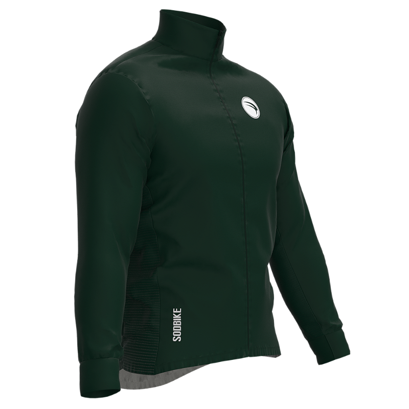 CORTA VENTO CICLISMO MASCULINO SÓDBIKE, 3 BOLSOS, ZIPER FULL, VERDE BANDEIRA