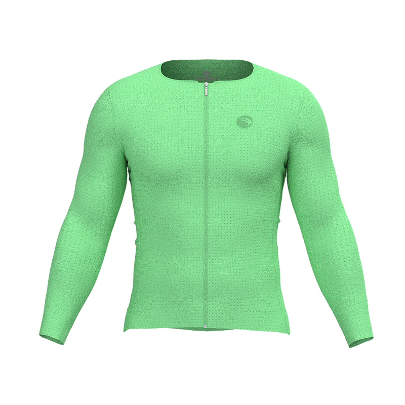 Camisa Ciclismo Confort Aero Verde Manga Longa