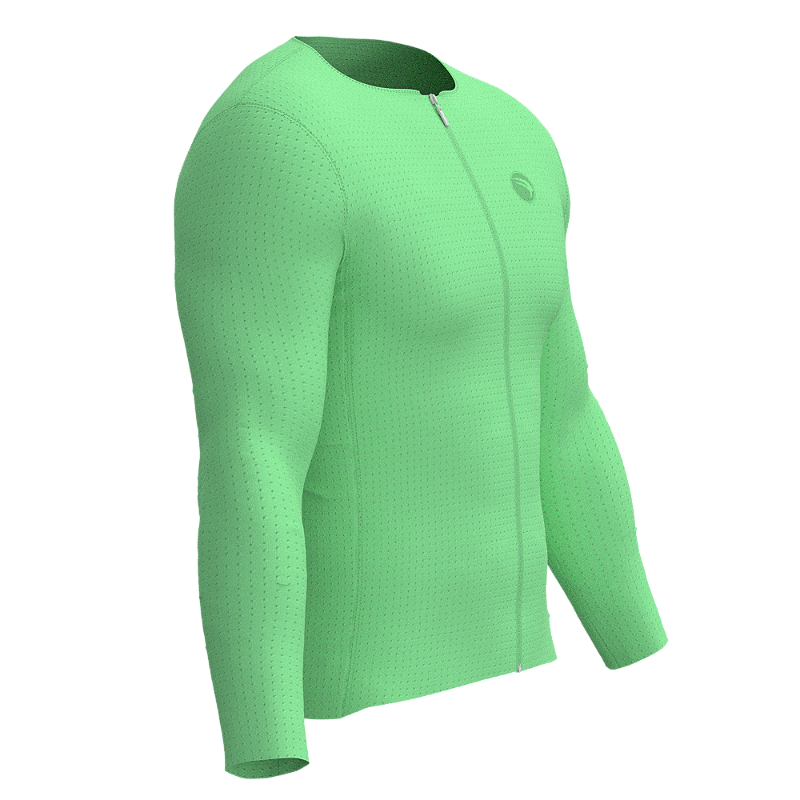 Camisa Ciclismo Confort Aero Verde Manga Longa