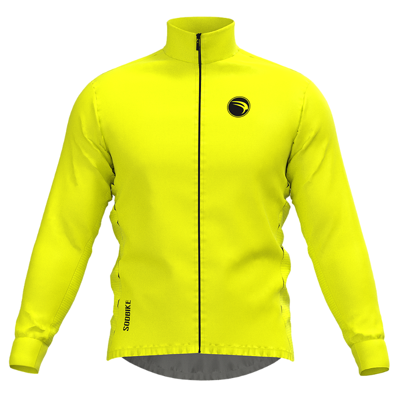 CORTA VENTO CICLISMO FEMININO SÓDBIKE, 3 BOLSOS, ZIPER FULL, AMARELO FLUOR