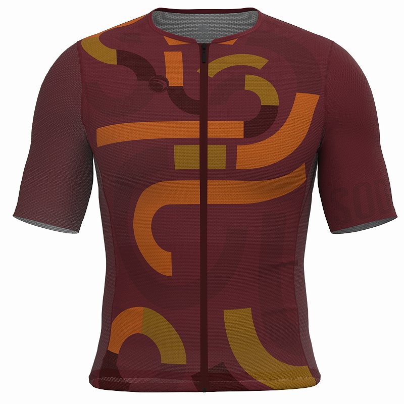 CAMISA CICLISMO UNISSEX EXTREME SÓDBIKE, ZIPER FULL, CORTE LASER, VINHO
